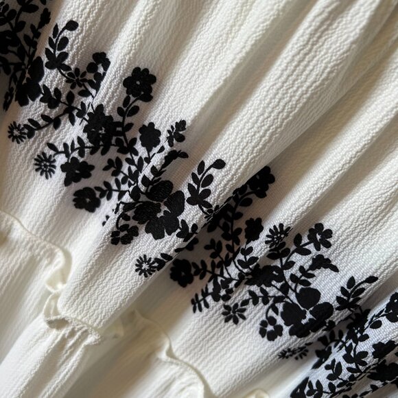 Vivi By Violet Weekend 3/4 Bell Sleeve Floral Ruffle White Boho Dress women, NEW - Picture 3 of 9